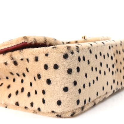 Chanel Pony Hair Cheetah Printed Creative Fabrics Flap Light Beige Black 9 of 11