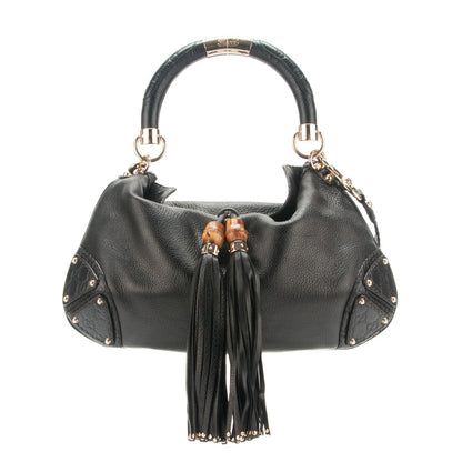 Gucci Calfskin Medium Indy Top Handle Hobo Black 1 of 7