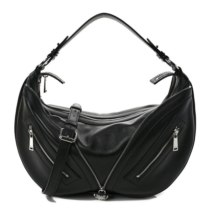 Versace Calfskin Medium Repeat Zip Hobo Black 1 of 9