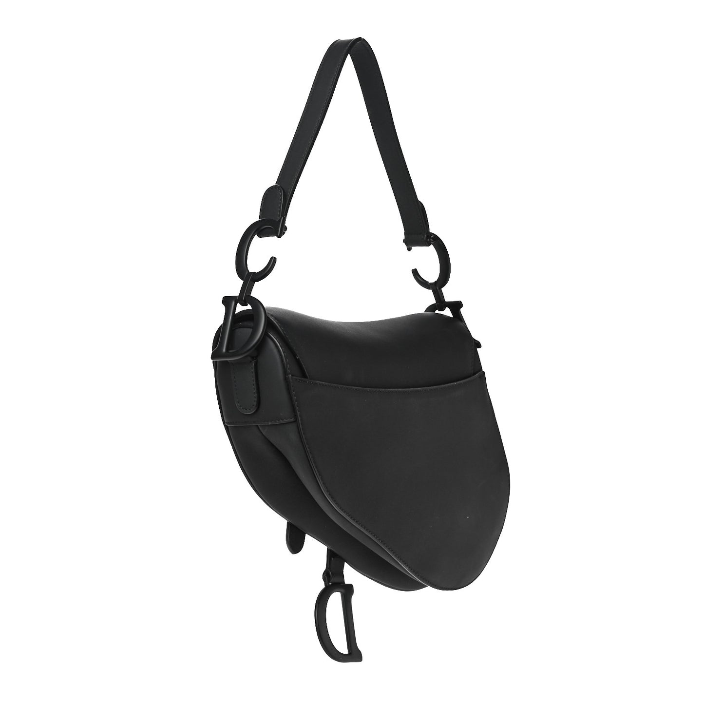 Ultra Matte Calfskin Saddle Bag Black