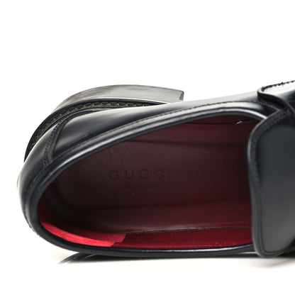 Gucci Calfskin Horsebit Womens Lug Sole Loafers 37 Black 8 of 9