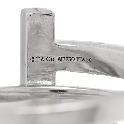 Tiffany 18K White Gold Diamond T Square Wrap Ring 49/5 4 of 5