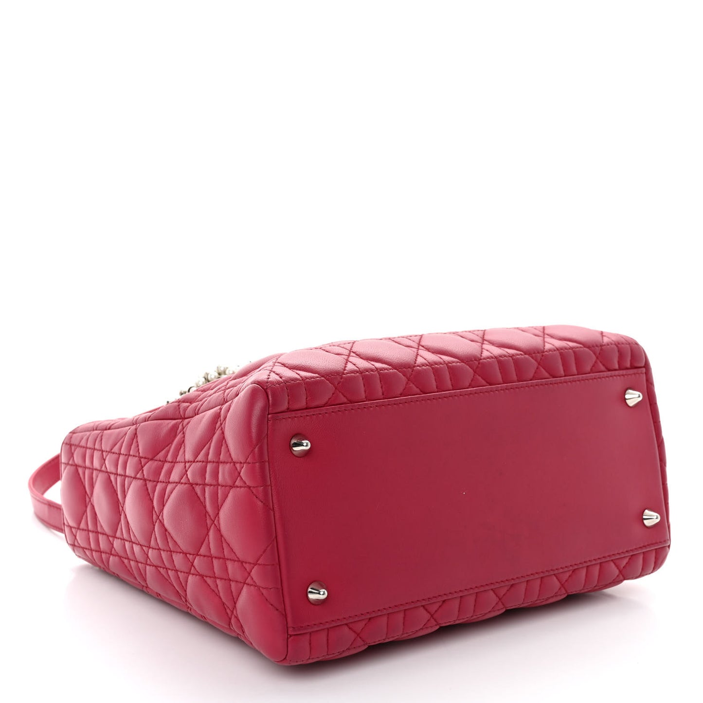Lambskin Cannage Medium Pearl Lady Dior Dark Pink