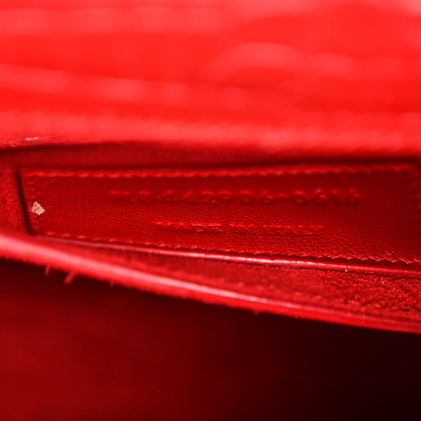 Calfskin Crocodile Embossed Medium Monogram Sunset New Red