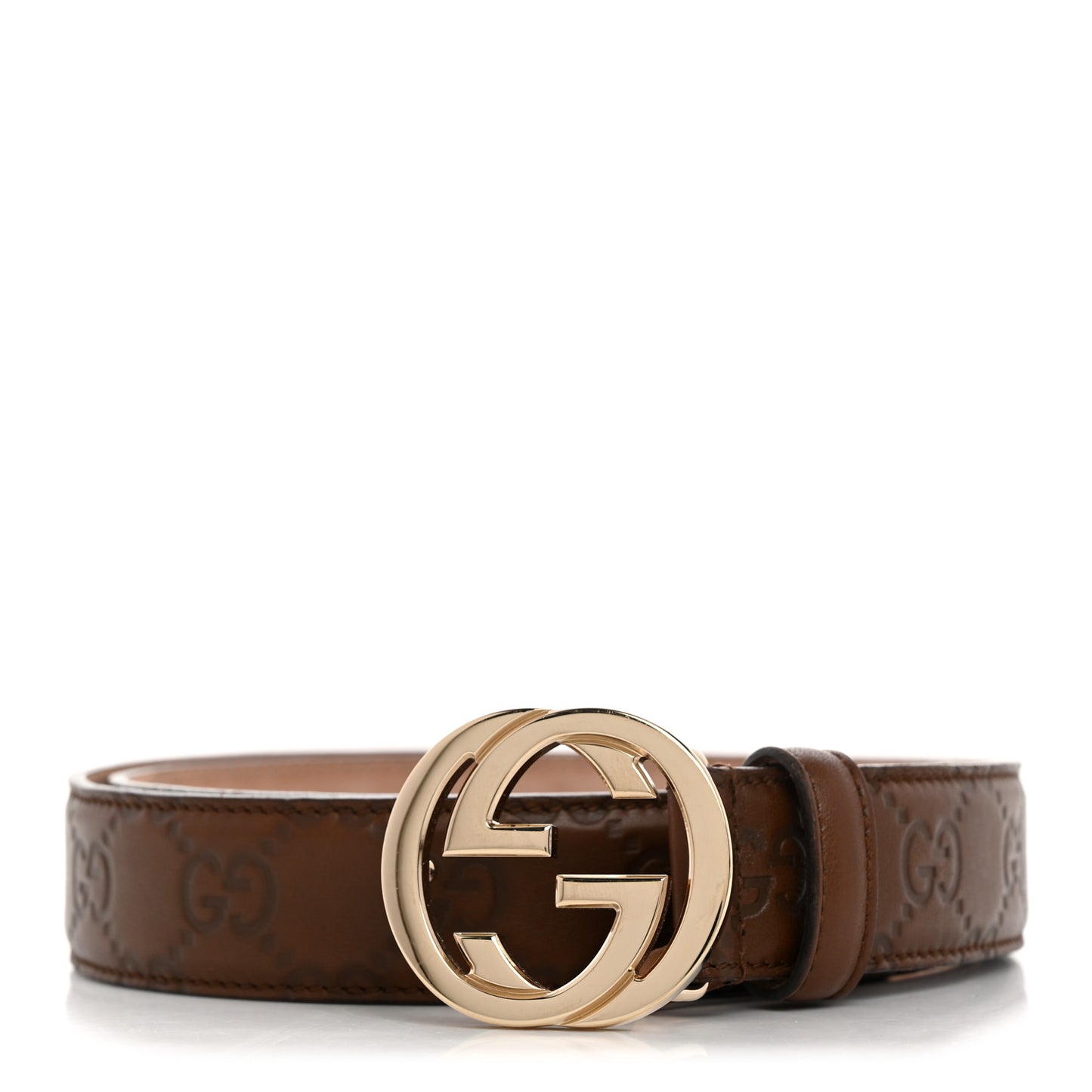 Guccissima Interlocking G Belt 85 34 Chocolate