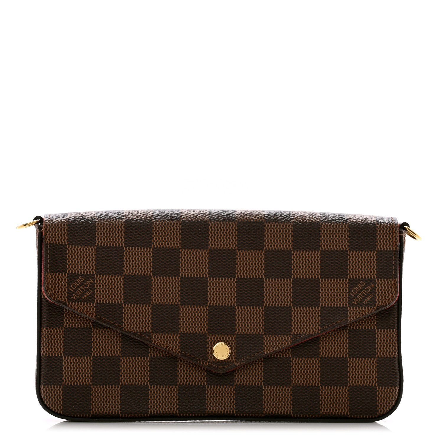 Louis Vuitton Damier Ebene Pochette Felicie Chain Wallet 1 of 7
