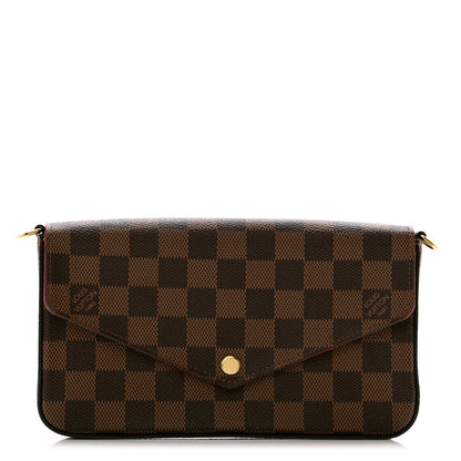 Louis Vuitton Damier Ebene Pochette Felicie Chain Wallet 1 of 7