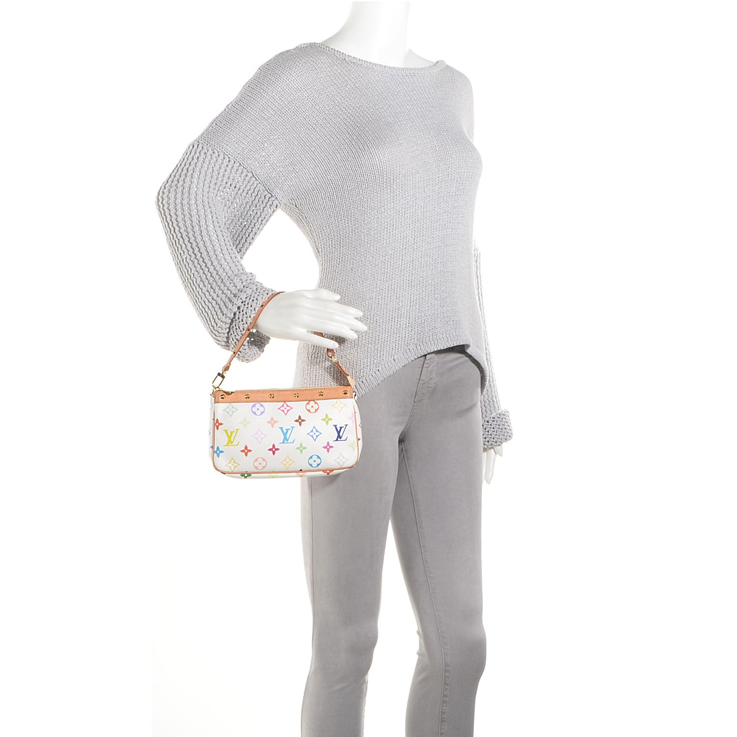 Monogram Multicolor Pochette Accessories White