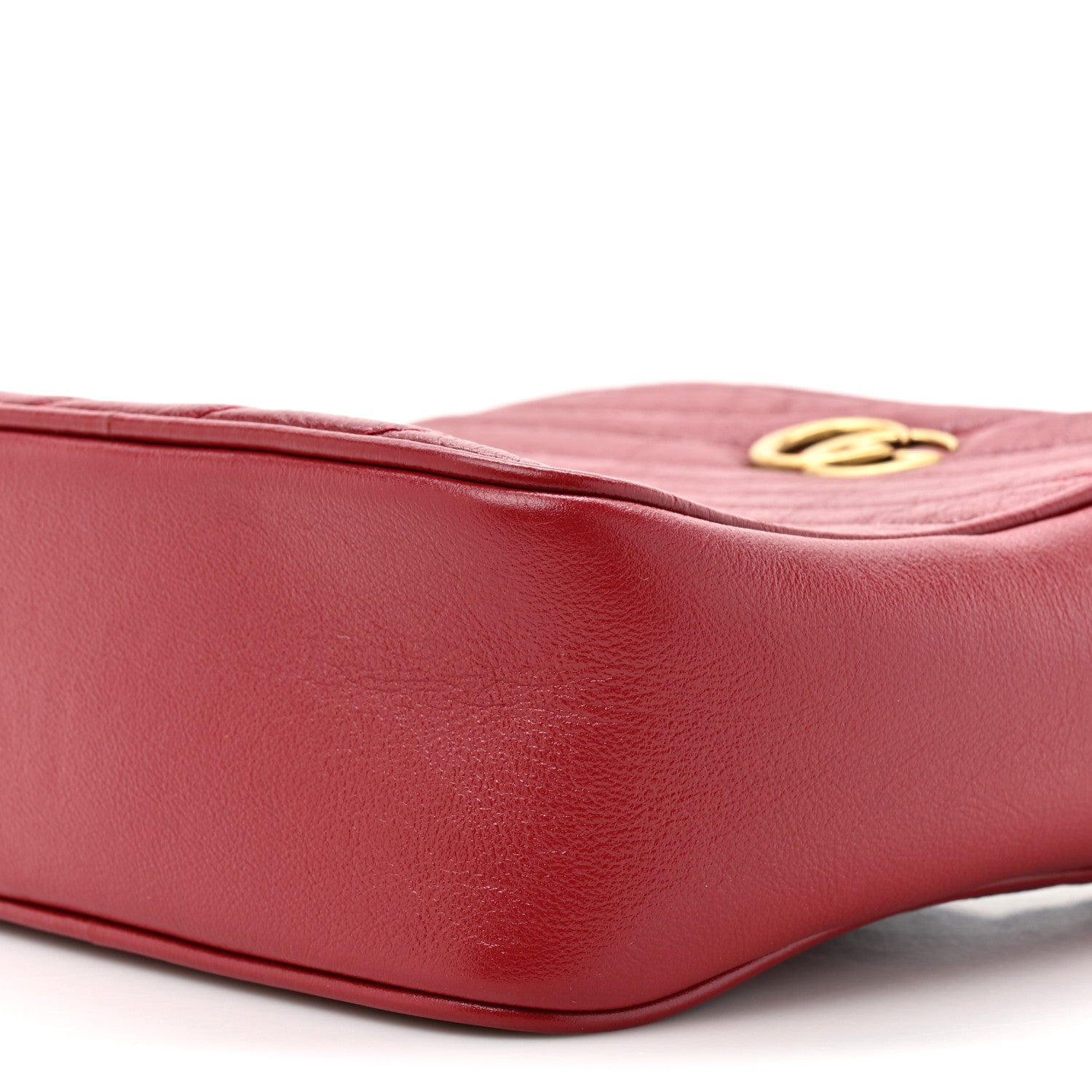 Gucci Azalea Calfskin Matelasse Diagonal Tall GG Marmont Crossbody Bag Romantic Cerise 10 of 11