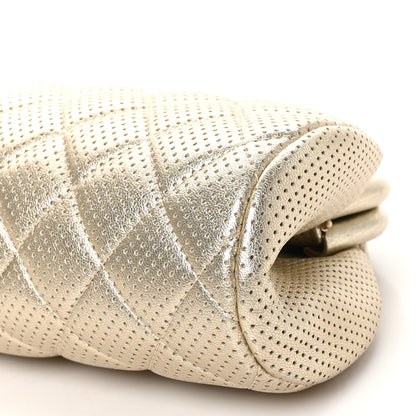 Chanel Metallic Lambskin Perforated Timeless Clutch  Gold 10 of 10