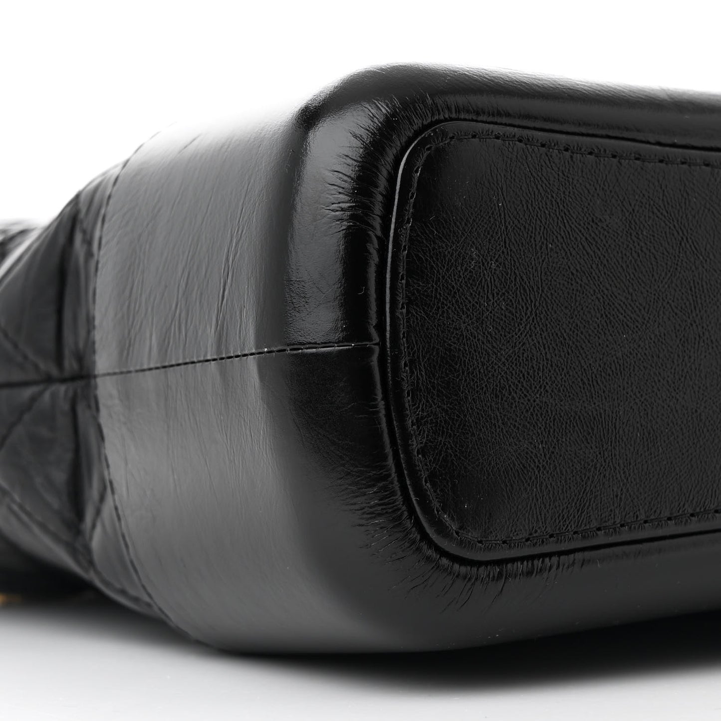 Aged Calfskin Quilted Medium Gabrielle Hobo Black