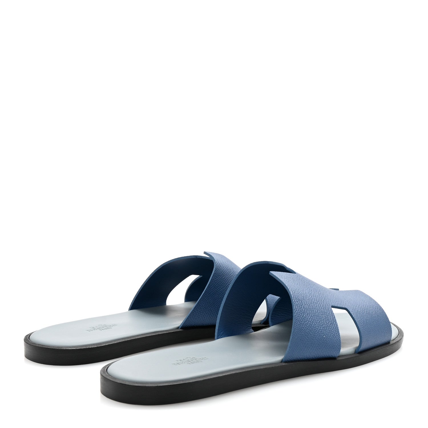 Hermes Epsom Mens Izmir Sandals 46 Bleu Bleuet Gris 5 of 8