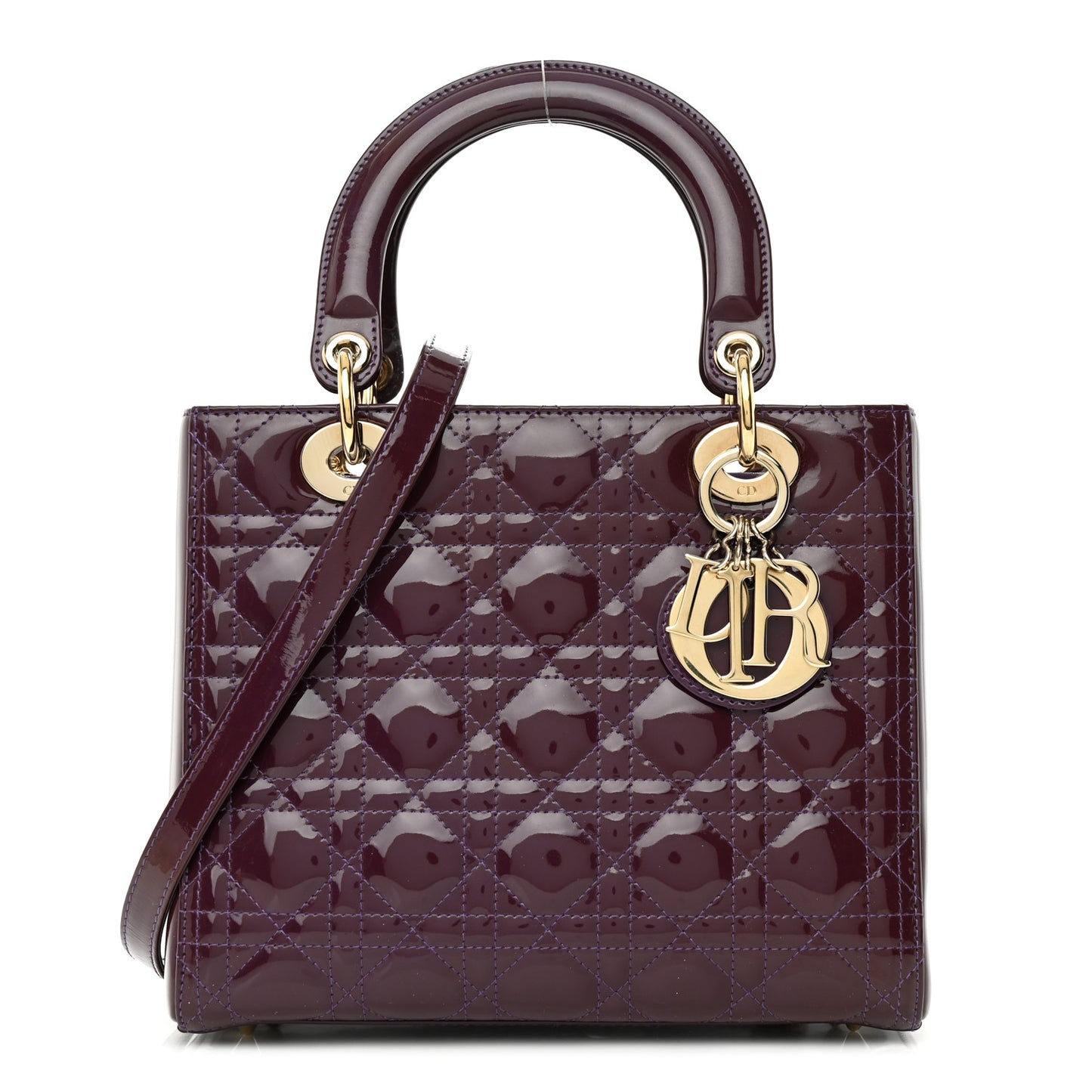 Patent Cannage Medium Lady Dior Purple