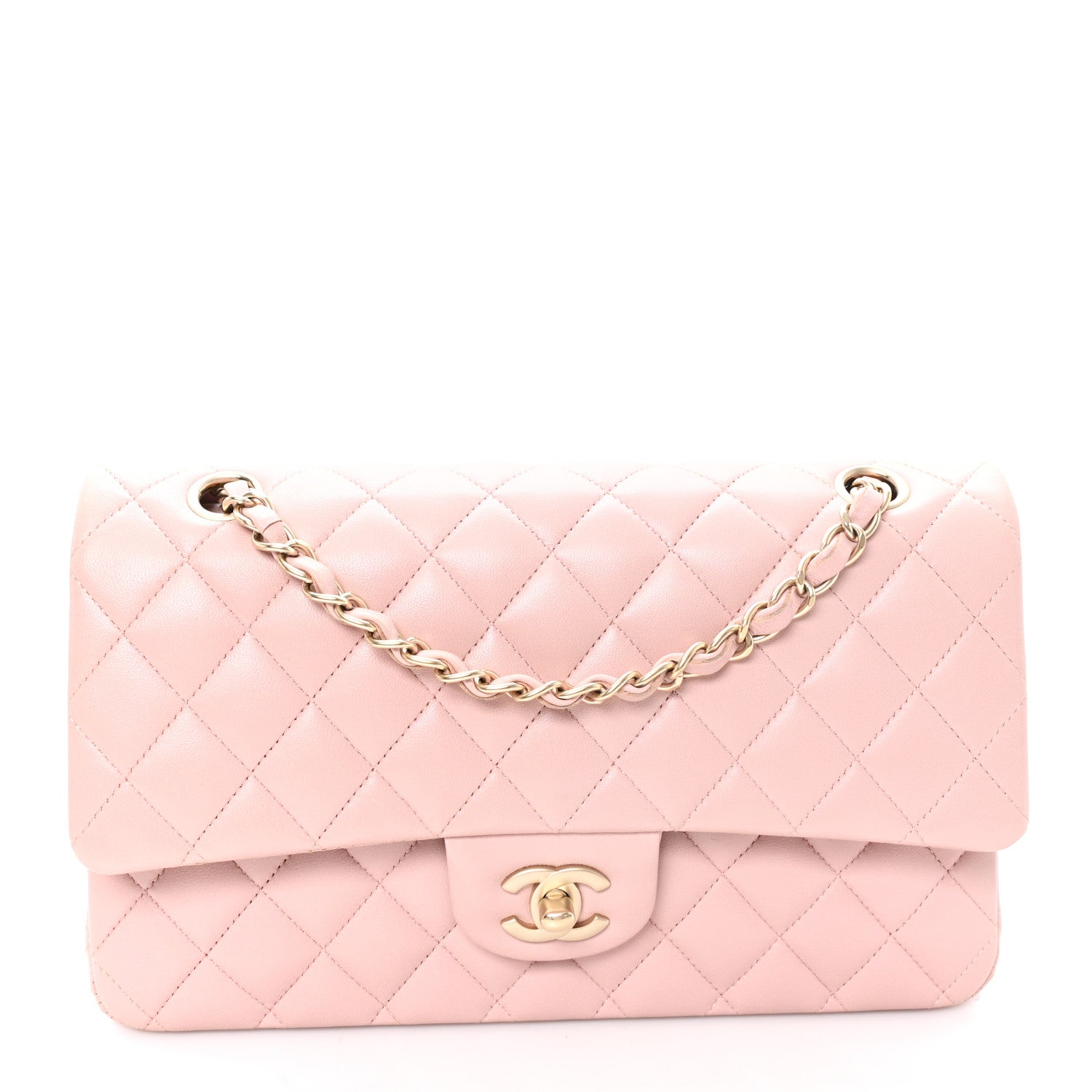 Chanel Lambskin Quilted Medium Double Flap Light Pink 1 of 9