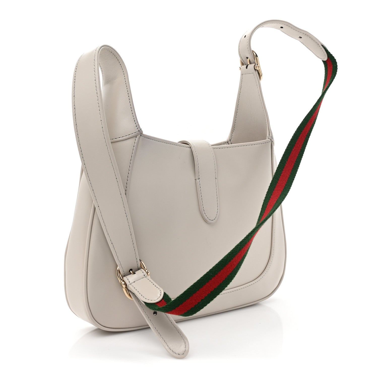 Gucci Ancora Calfskin Web Small Jackie Shoulder Bag Light Grey 3 of 10