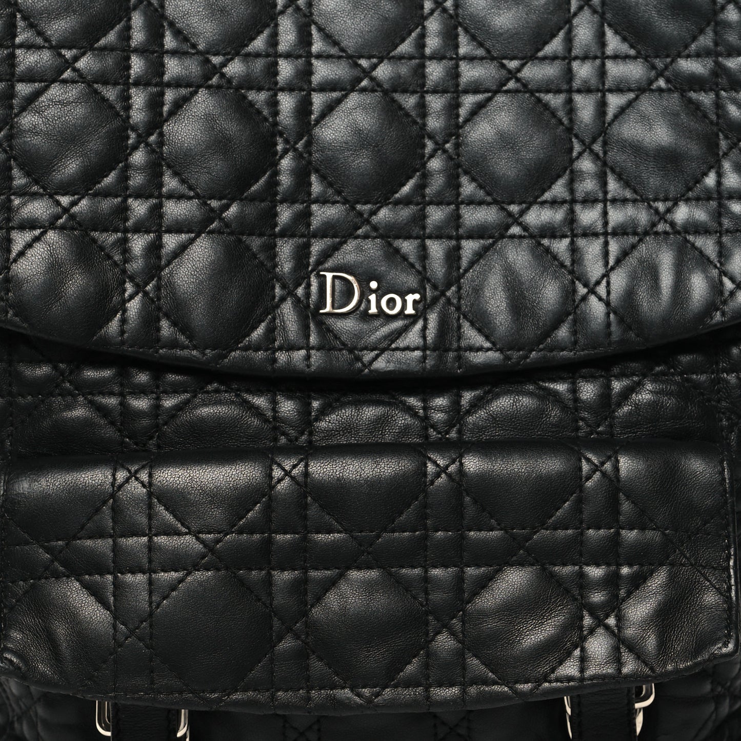 Lambskin Cannage Large Stardust Backpack Black