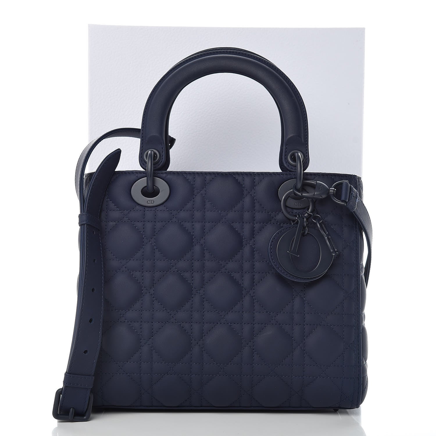 Christian Dior Ultra Matte Calfskin Cannage Medium Lady Dior Blue 10 of 10