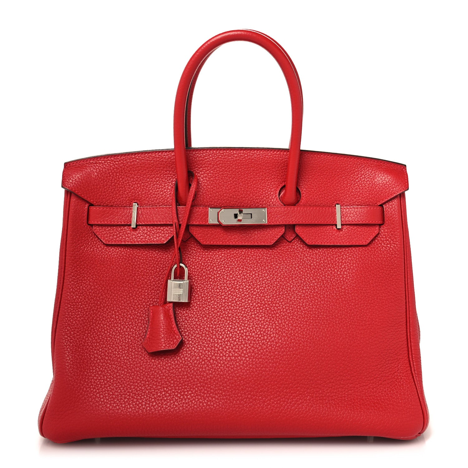 Hermes Taurillon Clemence Birkin 35 Rouge Casaque 1 of 17
