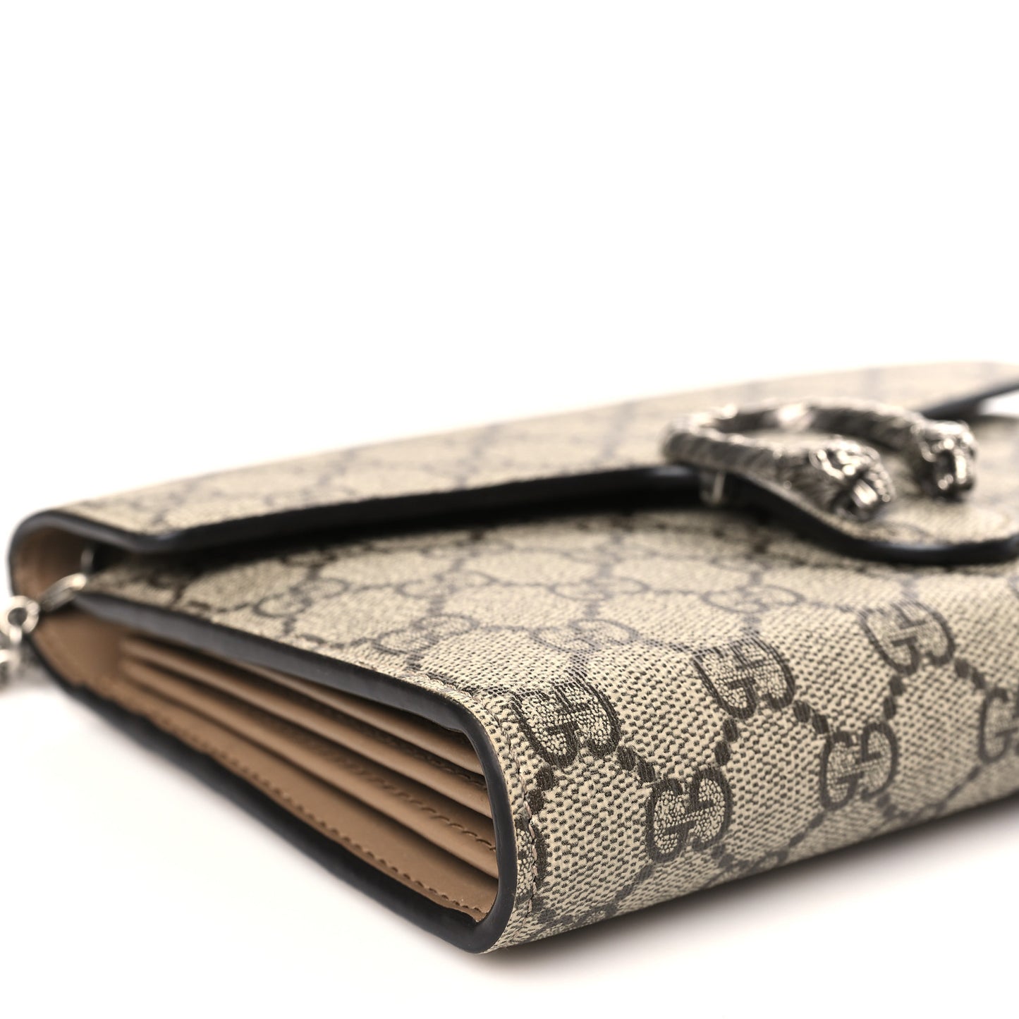 GG Supreme Monogram Mini Dionysus Chain Wallet Beige Taupe