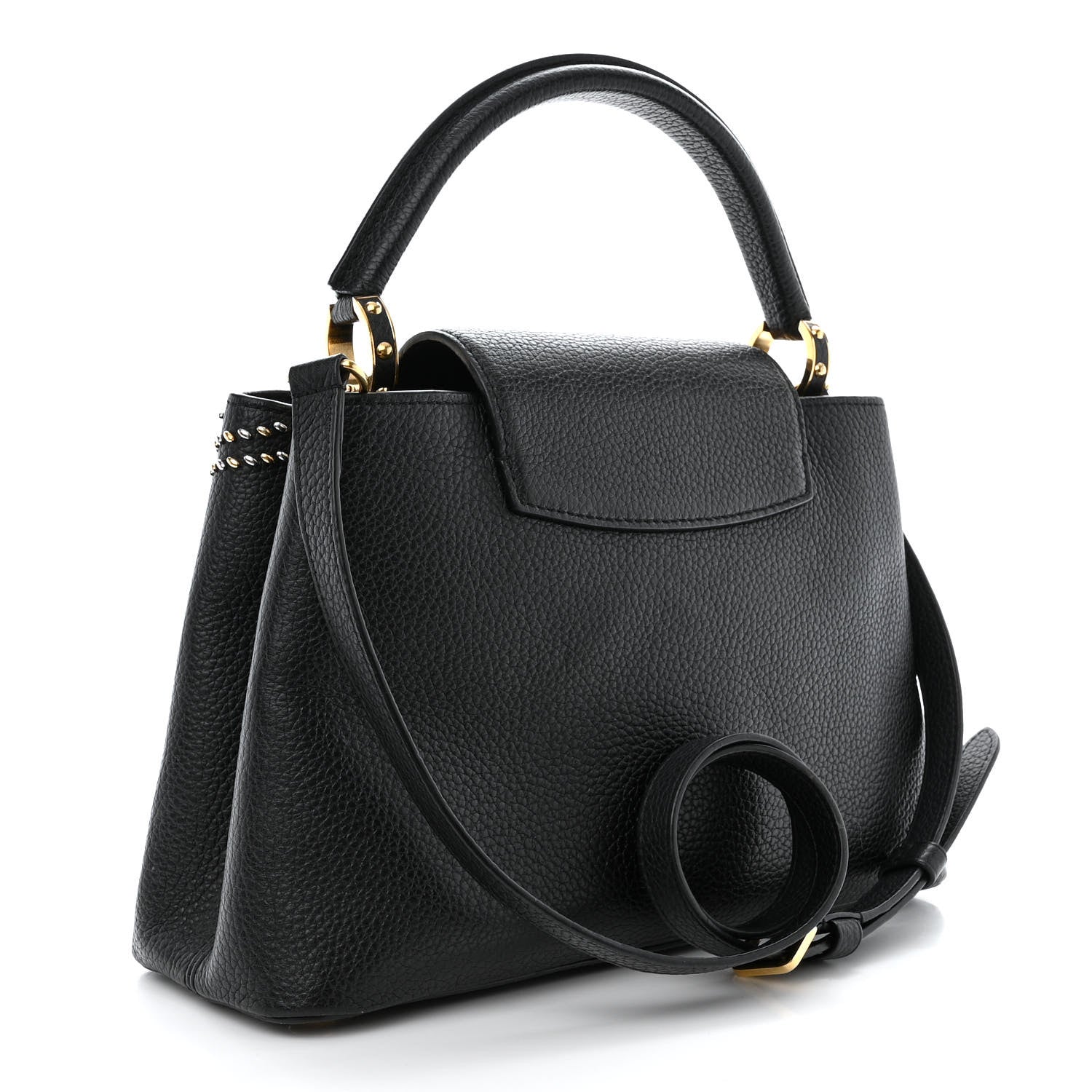 Louis Vuitton Taurillon Fleur De Lys Capucines PM Black 3 of 9