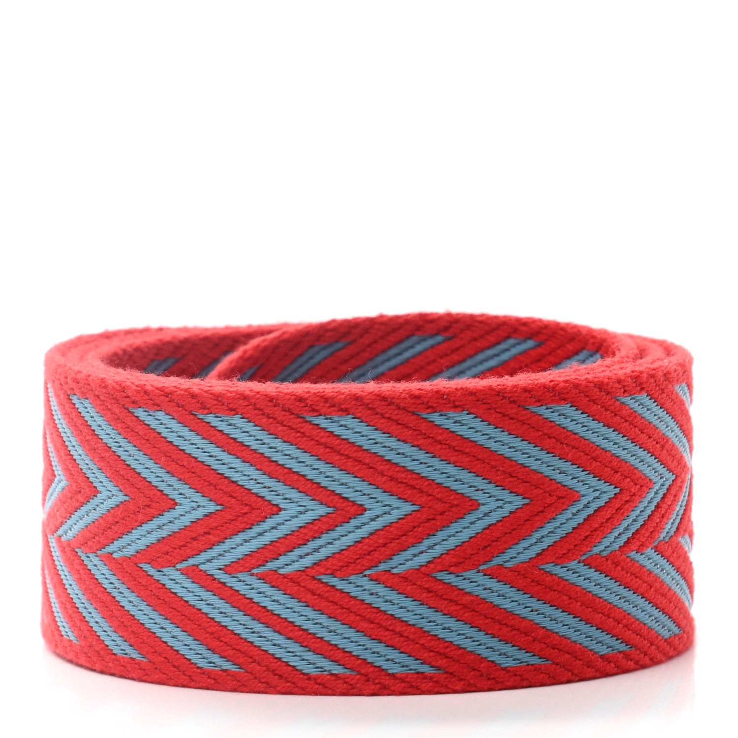 Hermes Toile Swift 50mm Sangle ZigZag Shoulder Strap Rouge De Coeur Bleu Du Nord 2 of 4