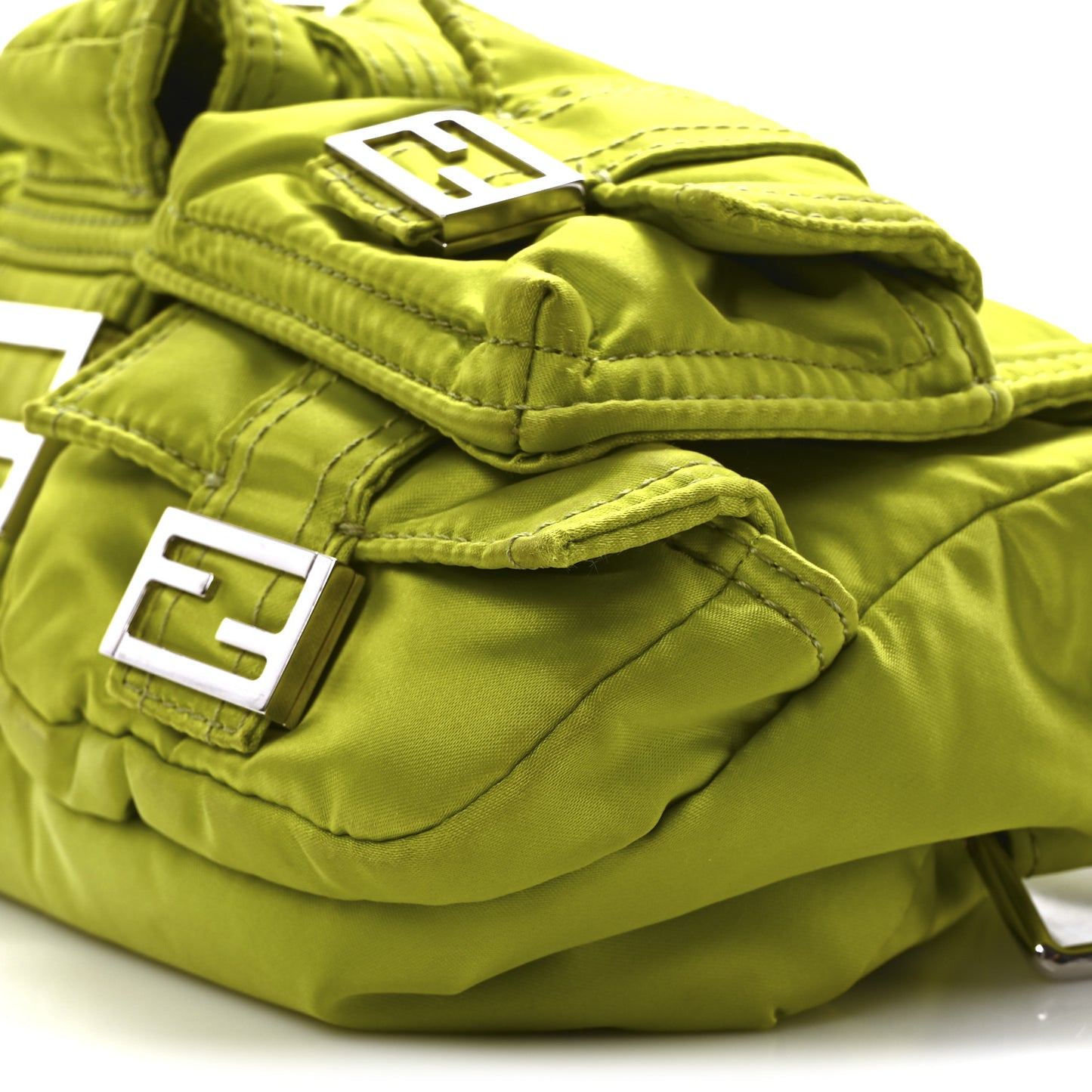 Econyl Cuoio Romano Multipocket Baguette Wasabi
