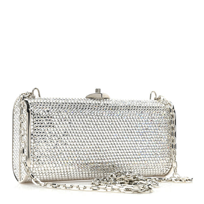 Judith Leiber Swarovski Crystal Minaudiere Clutch Silver 3 of 12