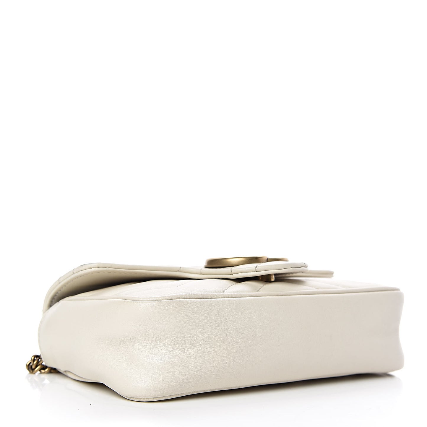 Calfskin Matelasse Super Mini GG Marmont Shoulder Bag White