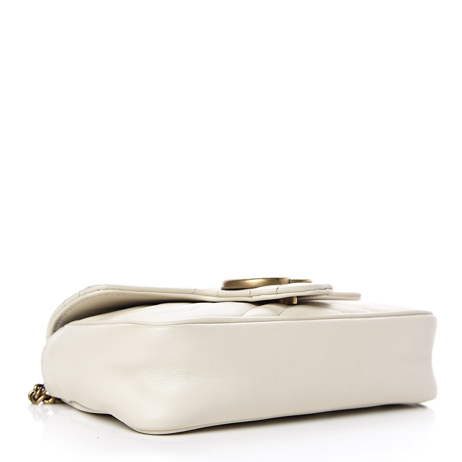 Gucci Calfskin Matelasse Super Mini GG Marmont Shoulder Bag White 4 of 10