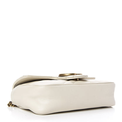 Gucci Calfskin Matelasse Super Mini GG Marmont Shoulder Bag White 4 of 10