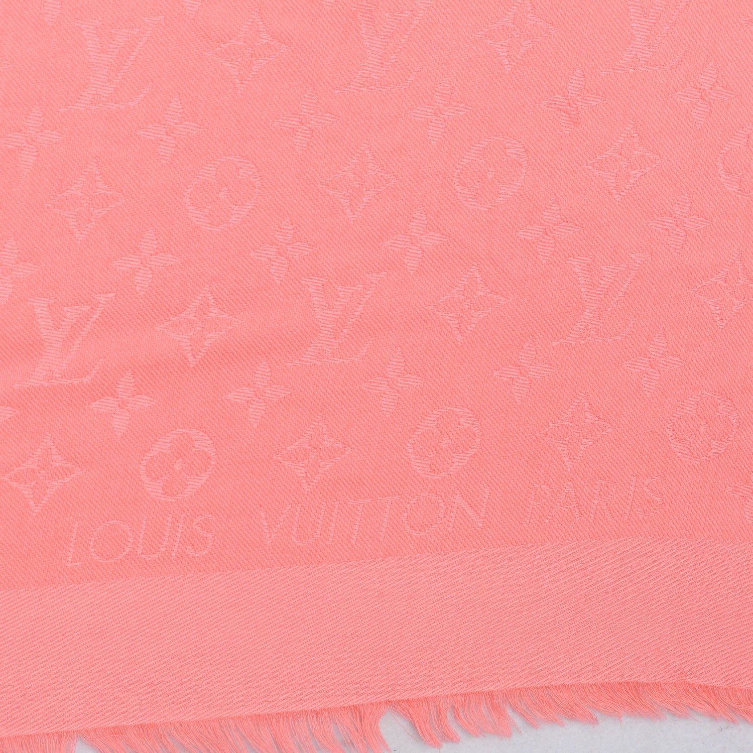 Louis Vuitton Silk Wool Monogram Shawl Corail 4 of 5