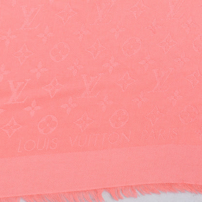 Louis Vuitton Silk Wool Monogram Shawl Corail 4 of 5