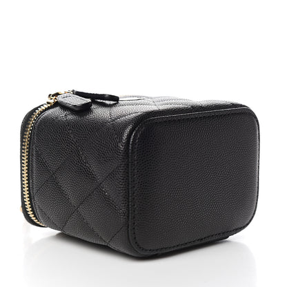 Chanel Caviar Quilted Mini Vanity Case With Chain Black 3 of 10