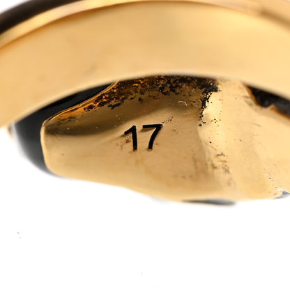 Gucci Tiger Heads Double Wrap Ring 57 8 Aged Gold Black 6 of 7