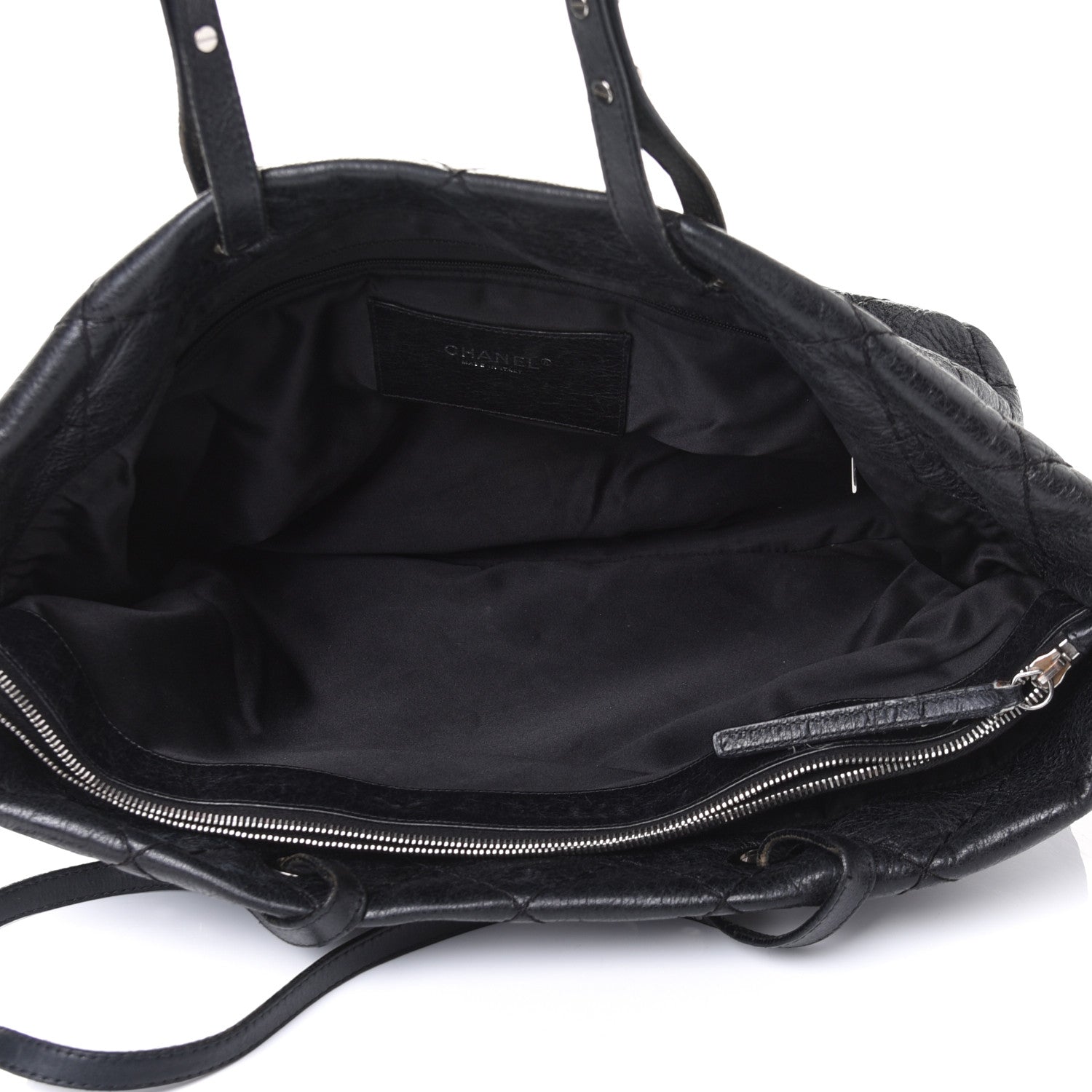 Chanel Glazed Calfskin Large On The Road Tote Black 4 of 4