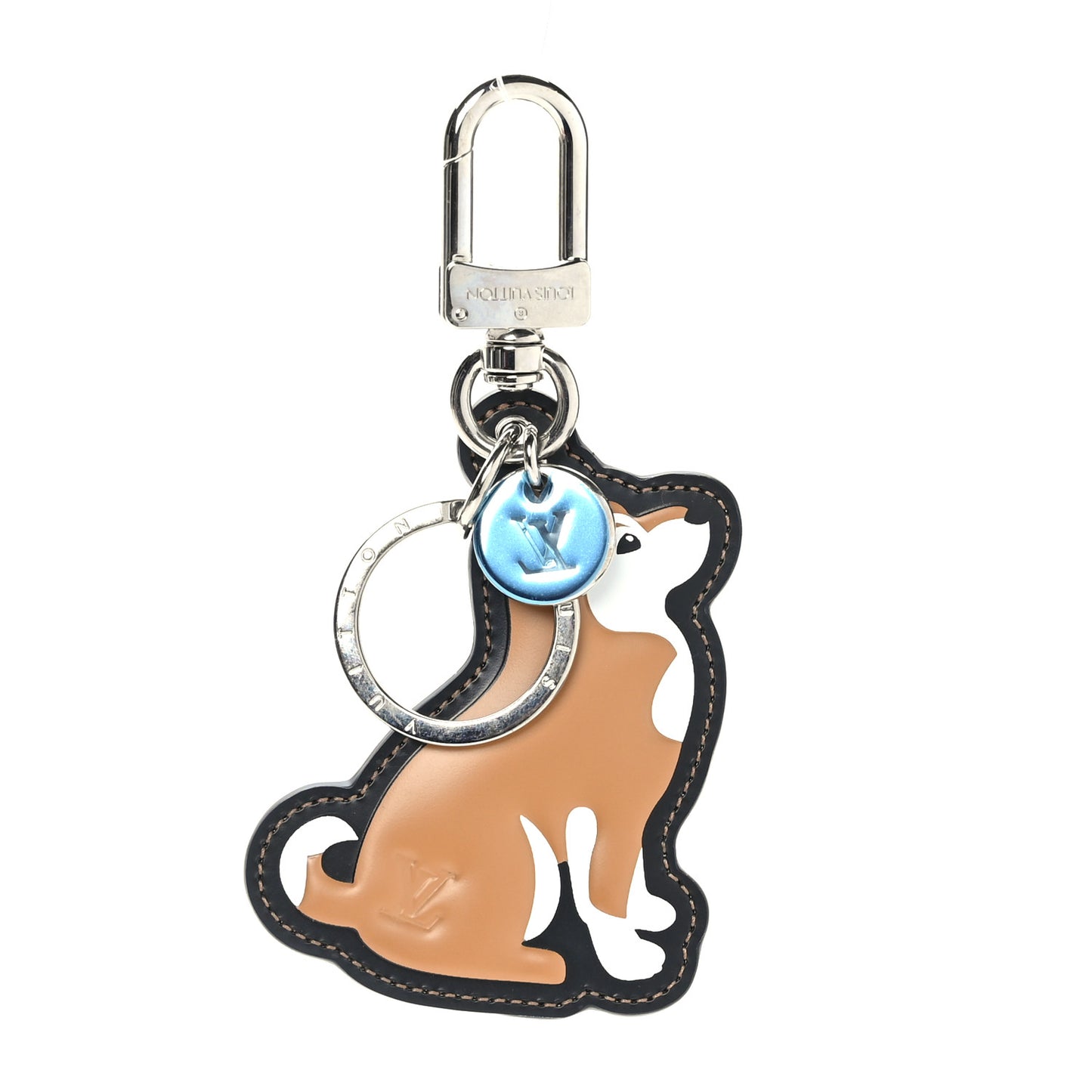 Calfskin Dog Bag Charm Key Holder