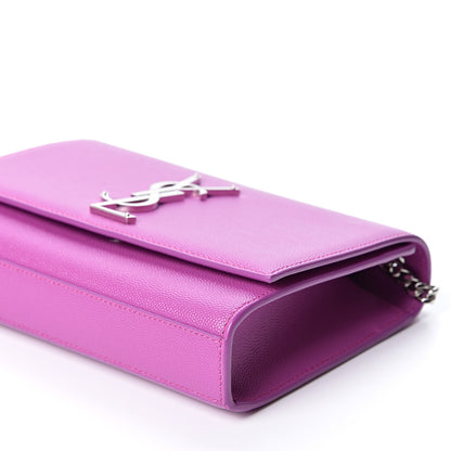 Saint Laurent Grain De Poudre Small Classic Monogram Kate Satchel Light Fuchsia 5 of 9