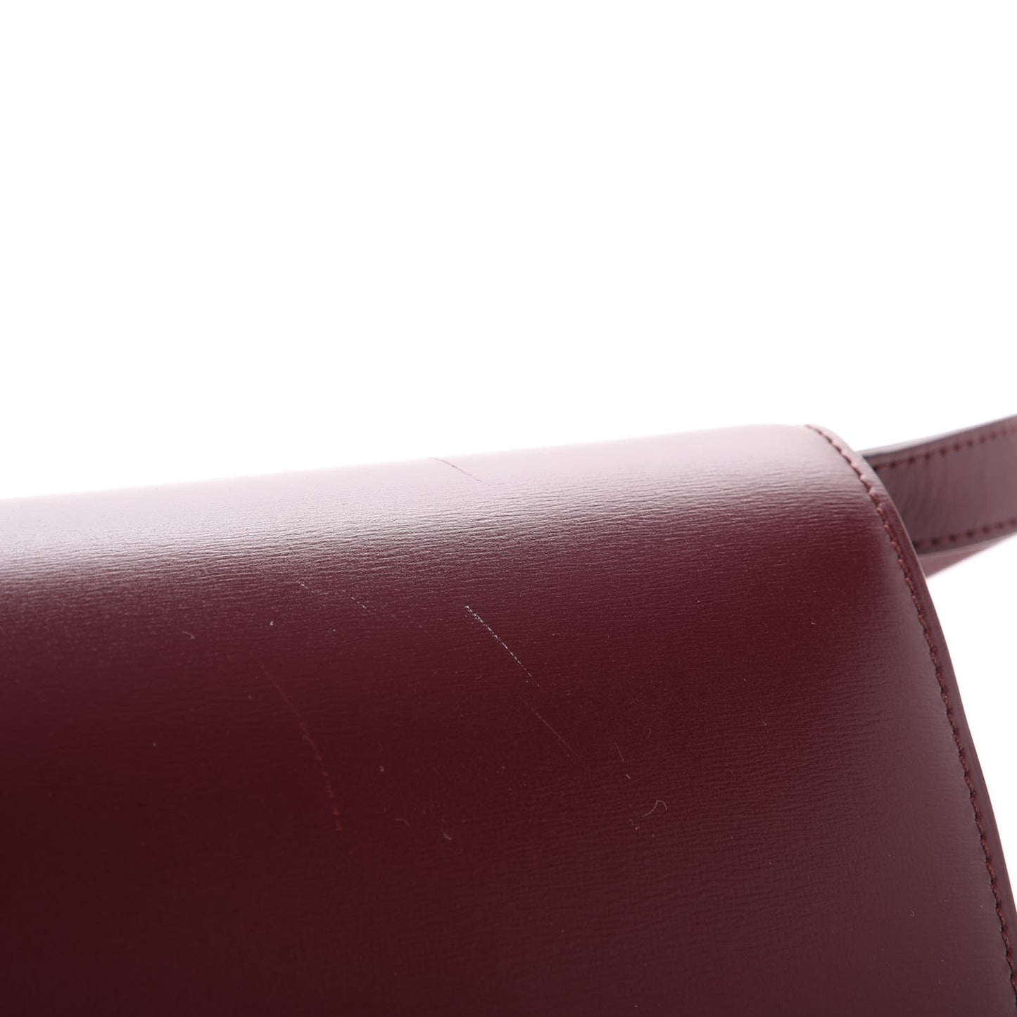 Box Calfskin Medium Classic Box Flap Bag Burgundy