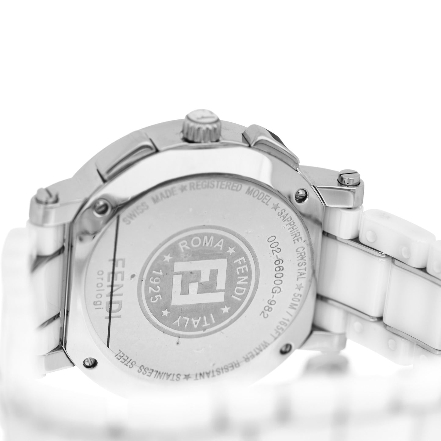 Stainless Steel Ceramic 38mm Chronograph Quartz Watch White