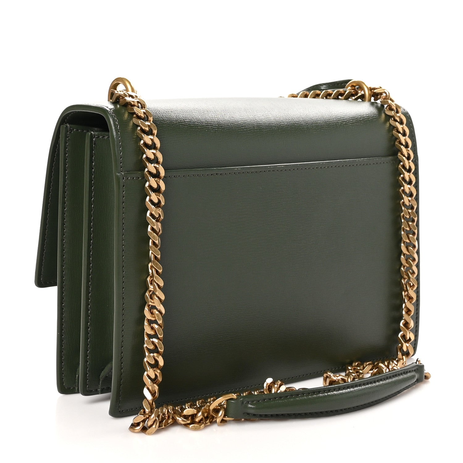 Saint Laurent Smooth Calfskin Medium Monogram Sunset Satchel Vert Kaki 3 of 11