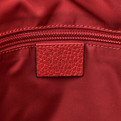 Gucci Nylon Monogram Dollar Calfskin Tote Vibrant Red 6 of 10
