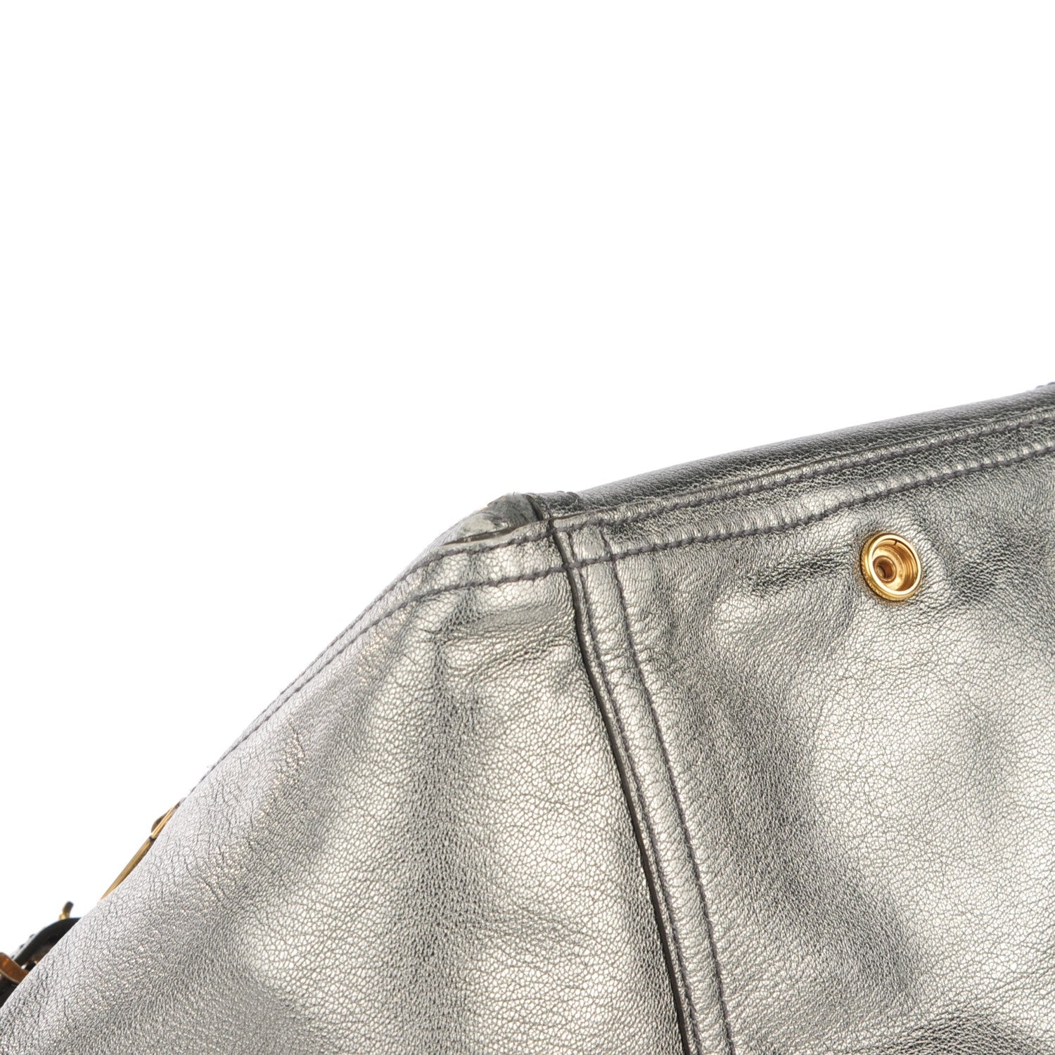 Saint Laurent Leather Medium Downtown Tote Silver 8 of 8