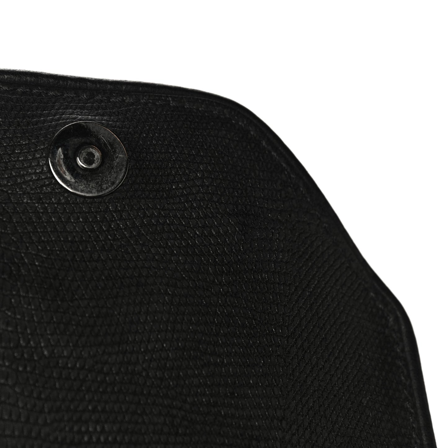 Lambskin Lizard Embossed Obsedia Shoulder Bag Black