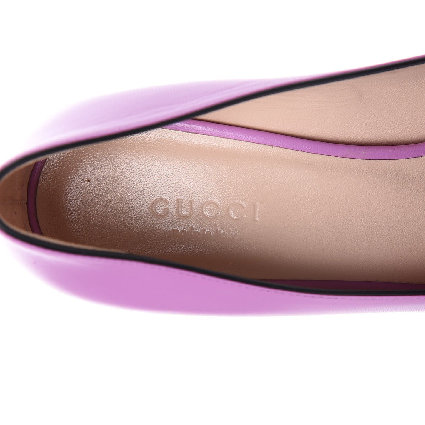 Malaga Kid GG Marmont Fringe 50mm Loafer Pumps 35.5 Candy Mousse