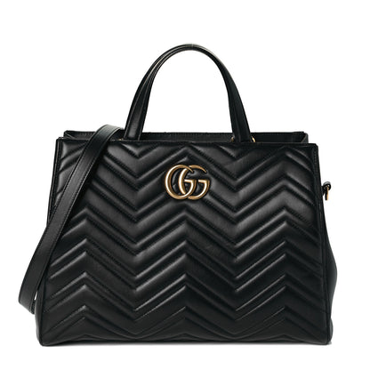Gucci Calfskin Matelasse Medium GG Marmont Tote Black 1 of 7