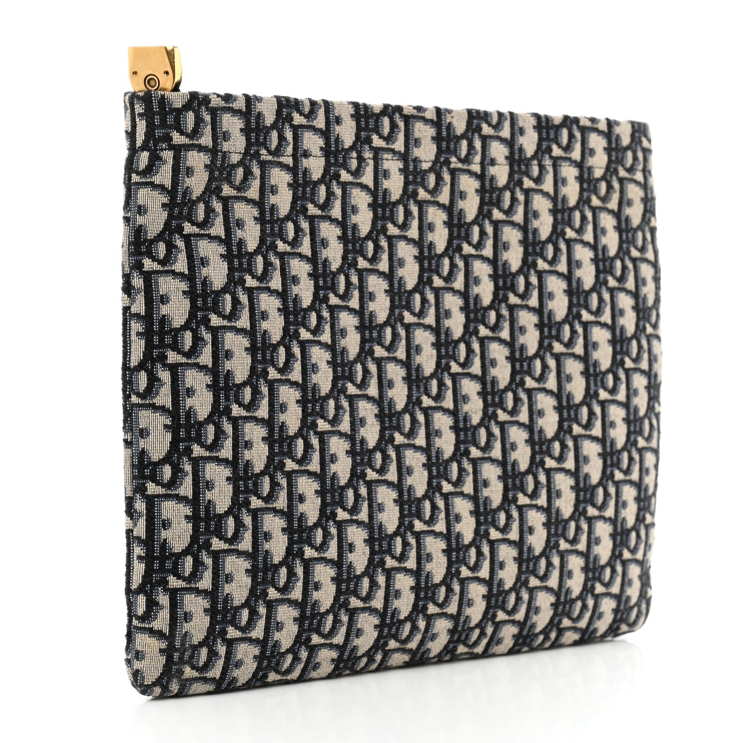 Oblique Zipped Pouch Clutch