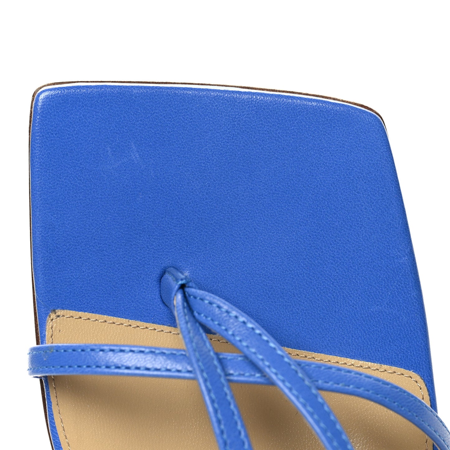 Lambskin Stretch Multi Strap 90mm Sandals 39.5 Aquarium