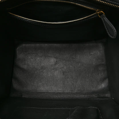 Celine Smooth Calfskin Shearling Bi-Color Mini Luggage Black Green 5 of 9