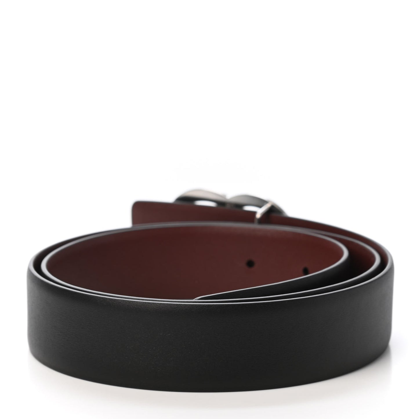 Calfskin CC Reversible Belt 80 32 Black Burgundy