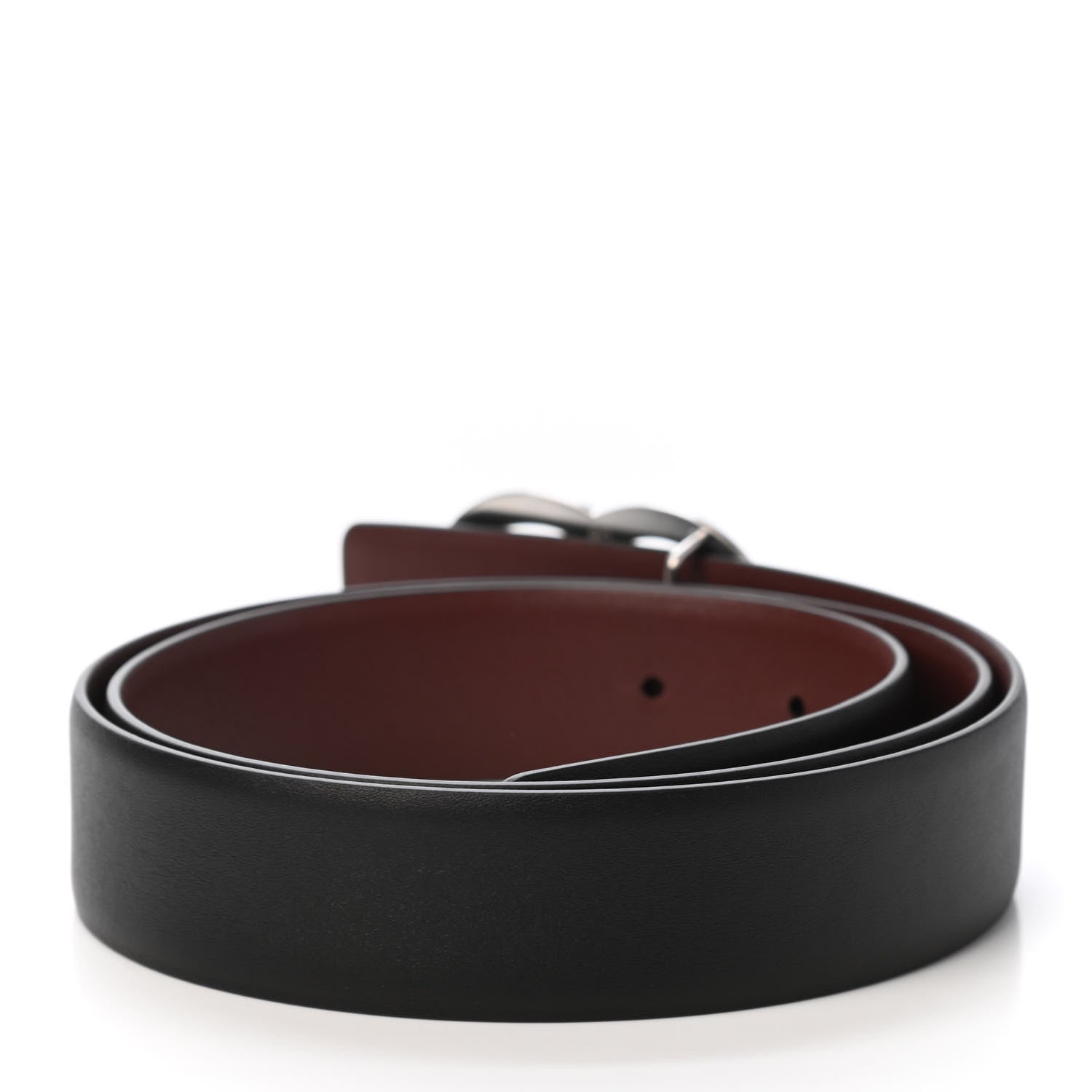 Chanel Calfskin CC Reversible Belt 80 32 Black Burgundy 2 of 4